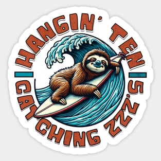 Sloth Surfer Sticker